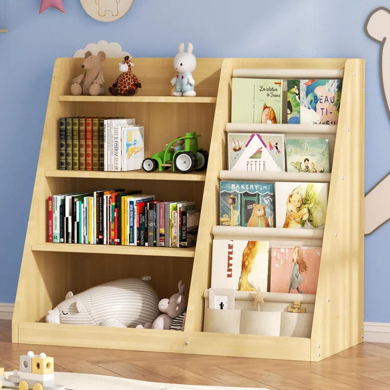 Andriette 31.5″H x 35.4″W Solid Wood Kids' Bookshelf with Storage Cabinet & Book Display