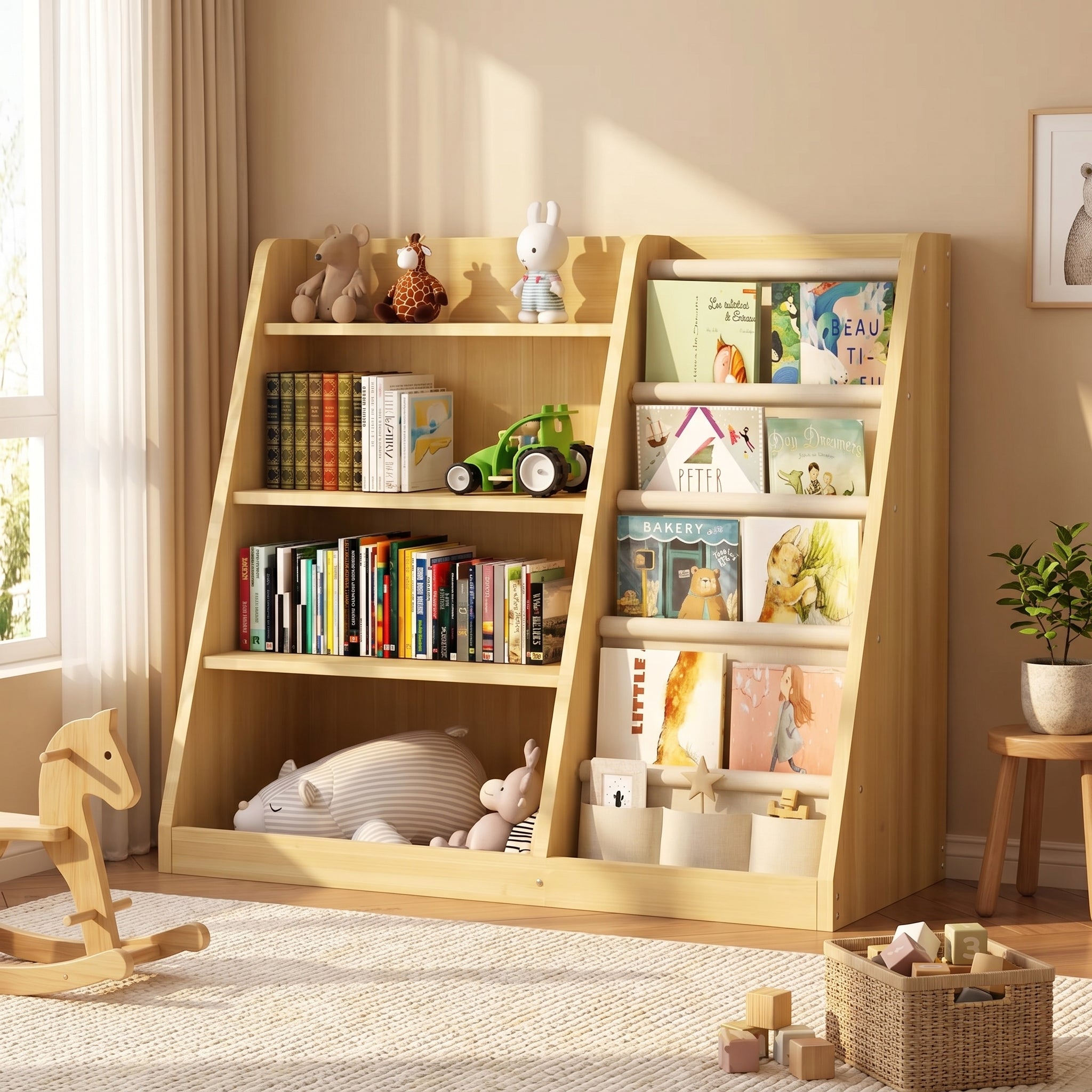 Kids' Bookshelf with Storage Cabinet & Book Display (9576871198871)
