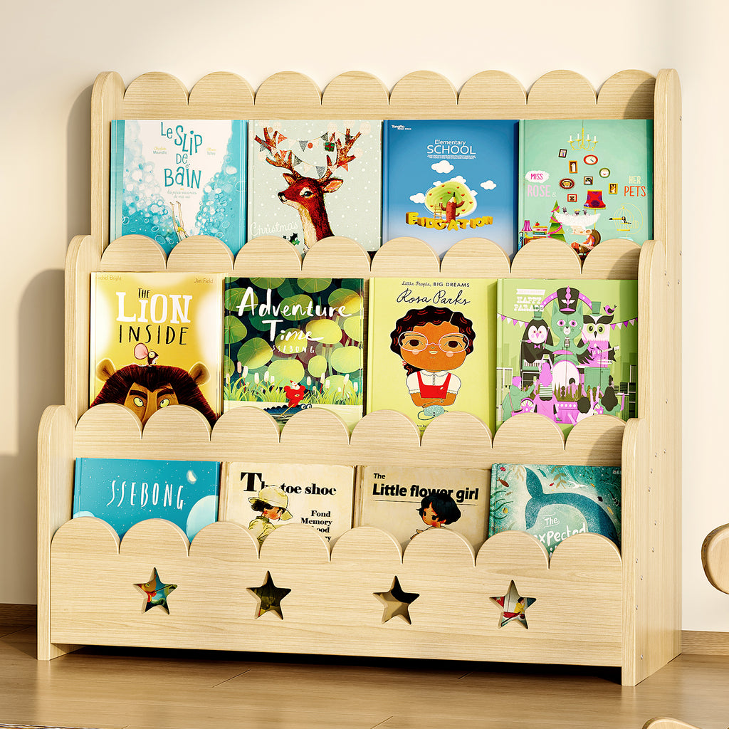 Bookcase with Toy Drawers – Scalloped Front-Facing Display (9605405442199)