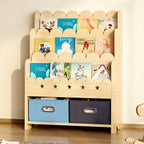Bookcase with Toy Drawers – Scalloped Front-Facing Display (9605405442199)