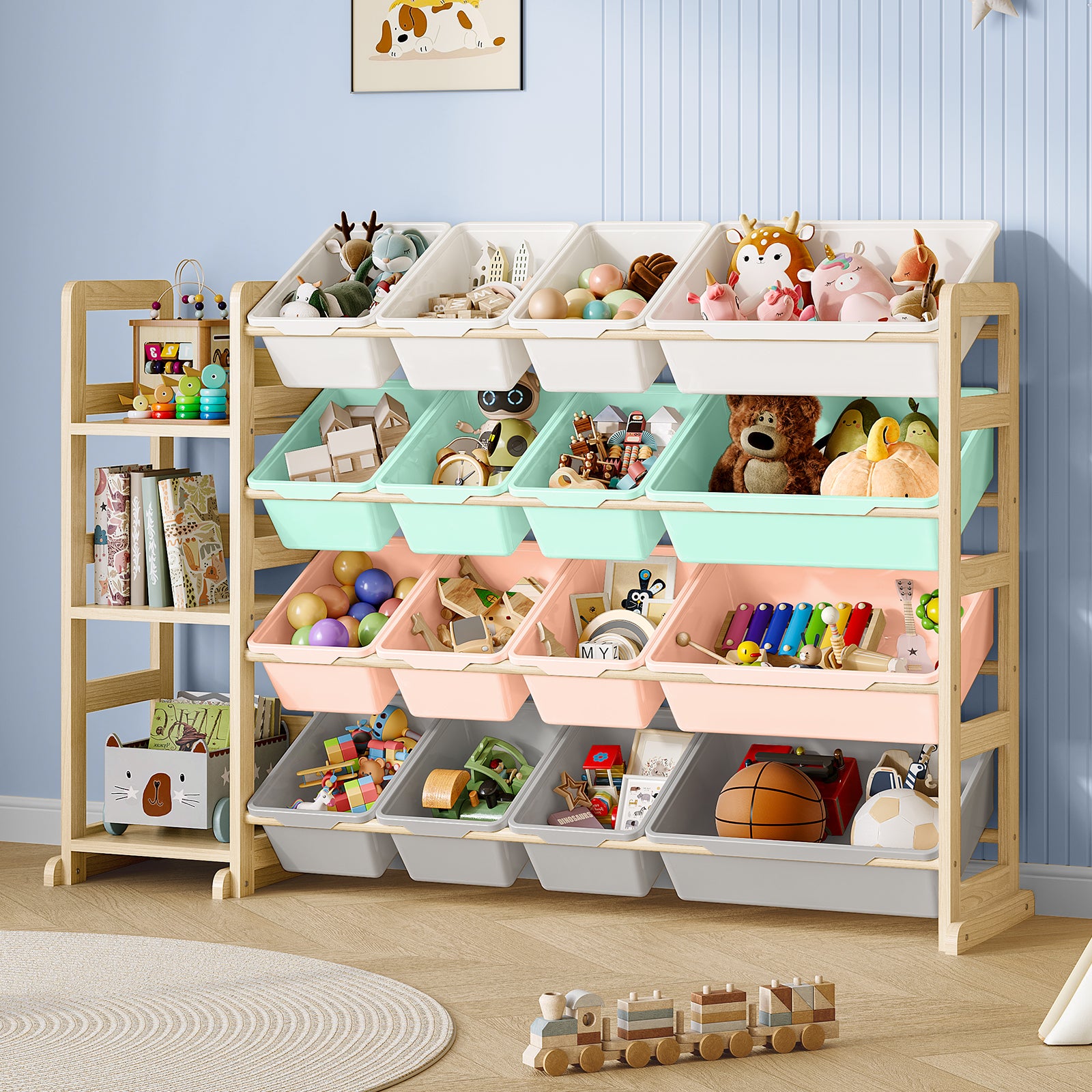 Books & Toys Organized, Solid Pine Storage Organizer (9570894184599)