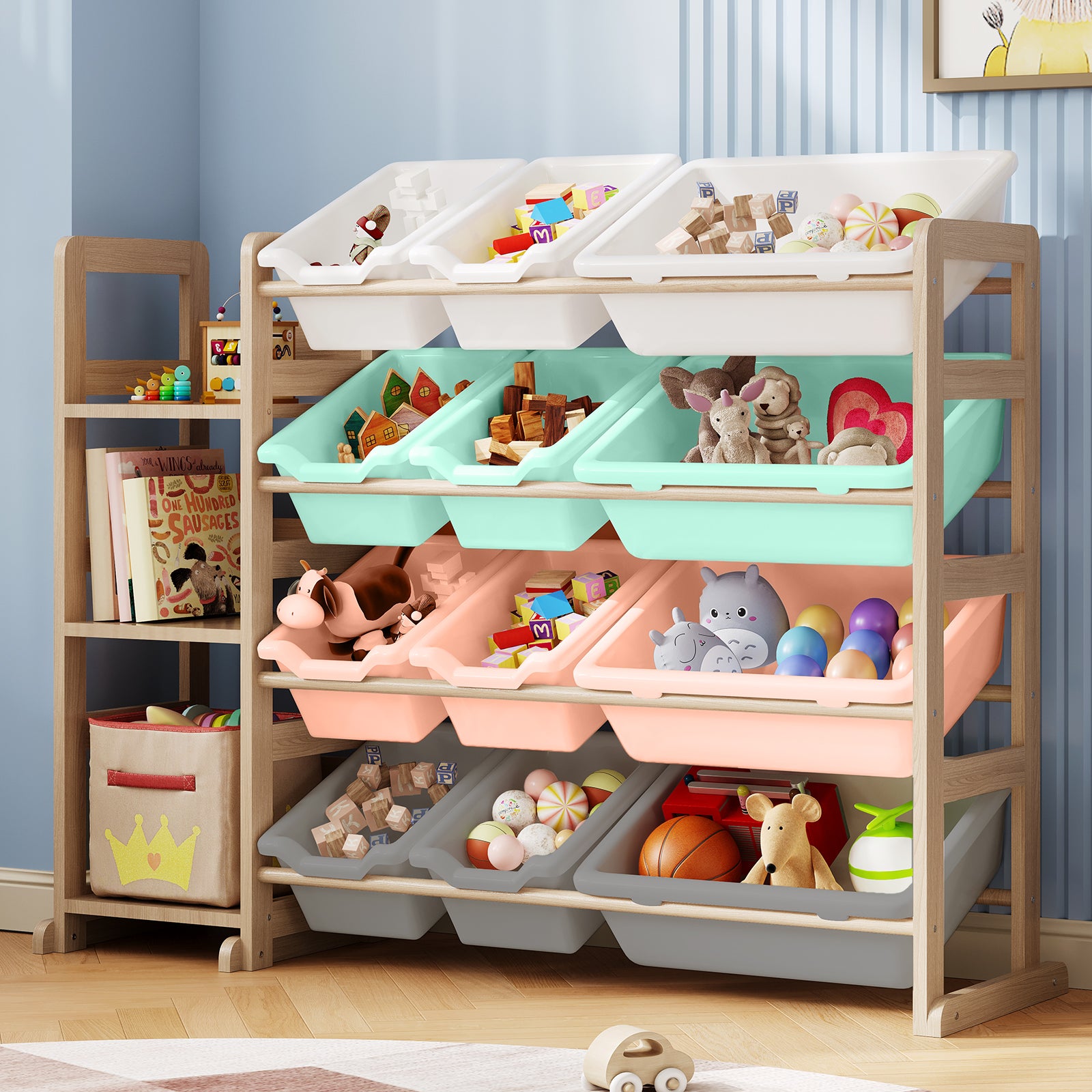 Books & Toys Organized, Solid Pine Storage Organizer (9570894184599)