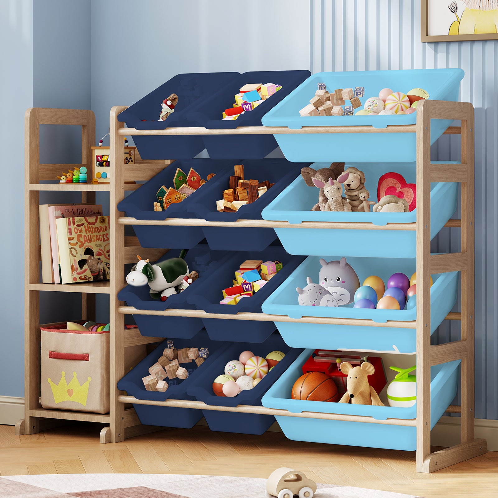 Books & Toys Organized, Solid Pine Storage Organizer (9570894184599)