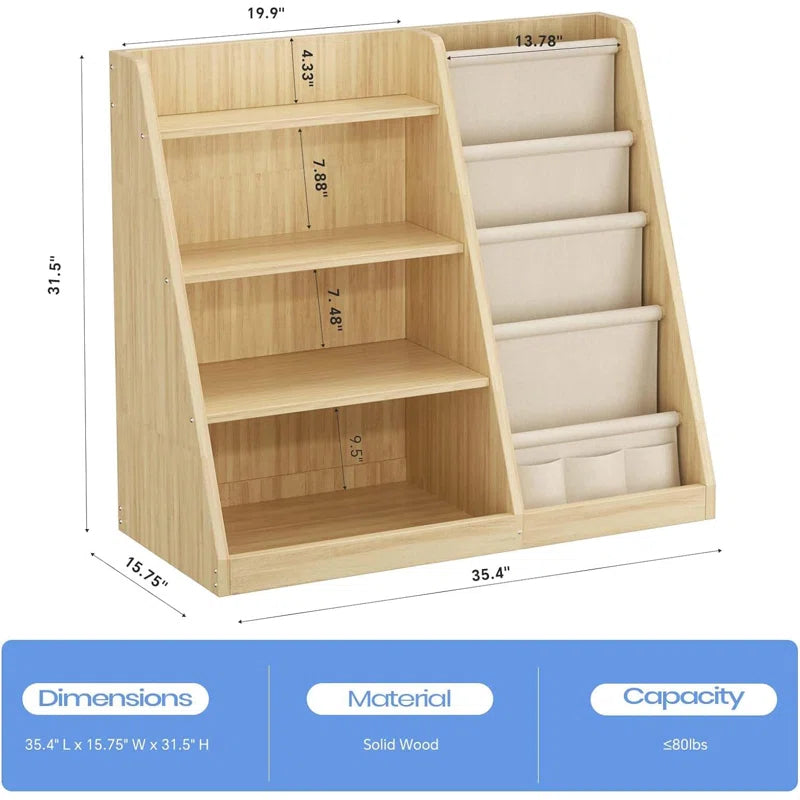 Kids' Bookshelf with Storage Cabinet & Book Display (9576871198871)