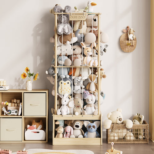 2-in-1 Stuffed Animal Storage with Cube Base & Elastic Rope (9570904309911)