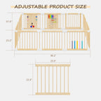 10-Panel Foldable Wooden Baby Playpen with Activity Panels (9706605281431)