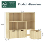 Toy Storage Organizer with 3 Rolling Drawers and 5 Storage Cubes (9615061876887)