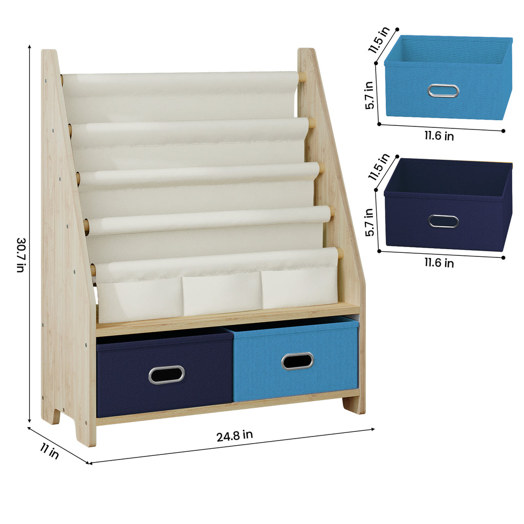 2-in-1 Children's Bookcase with 2 Toy Drawers (9605416190103)