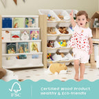 12-Bin Kids Toy Storage Organizer with Bookshelf (9641571582103)