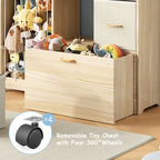 4-in-1 Rolling Wooden Toy Storage with Wheels (9605485101207)