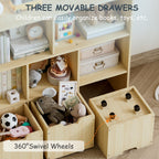 Toy Storage Organizer with 3 Rolling Drawers and 5 Storage Cubes (9615061876887)