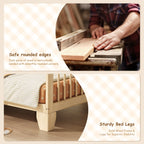 Floor Bed with Guardrail, Twin Size for Toddlers (9570720612503)