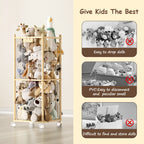 2-in-1 Stuffed Animal Storage with Cube Base & Elastic Rope with wheel (9620398899351)