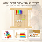 10-Panel Foldable Wooden Baby Playpen with Activity Panels (9706605281431)