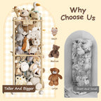 2-in-1 Stuffed Animal Storage with Cube Base & Elastic Rope with wheel (9620398899351)