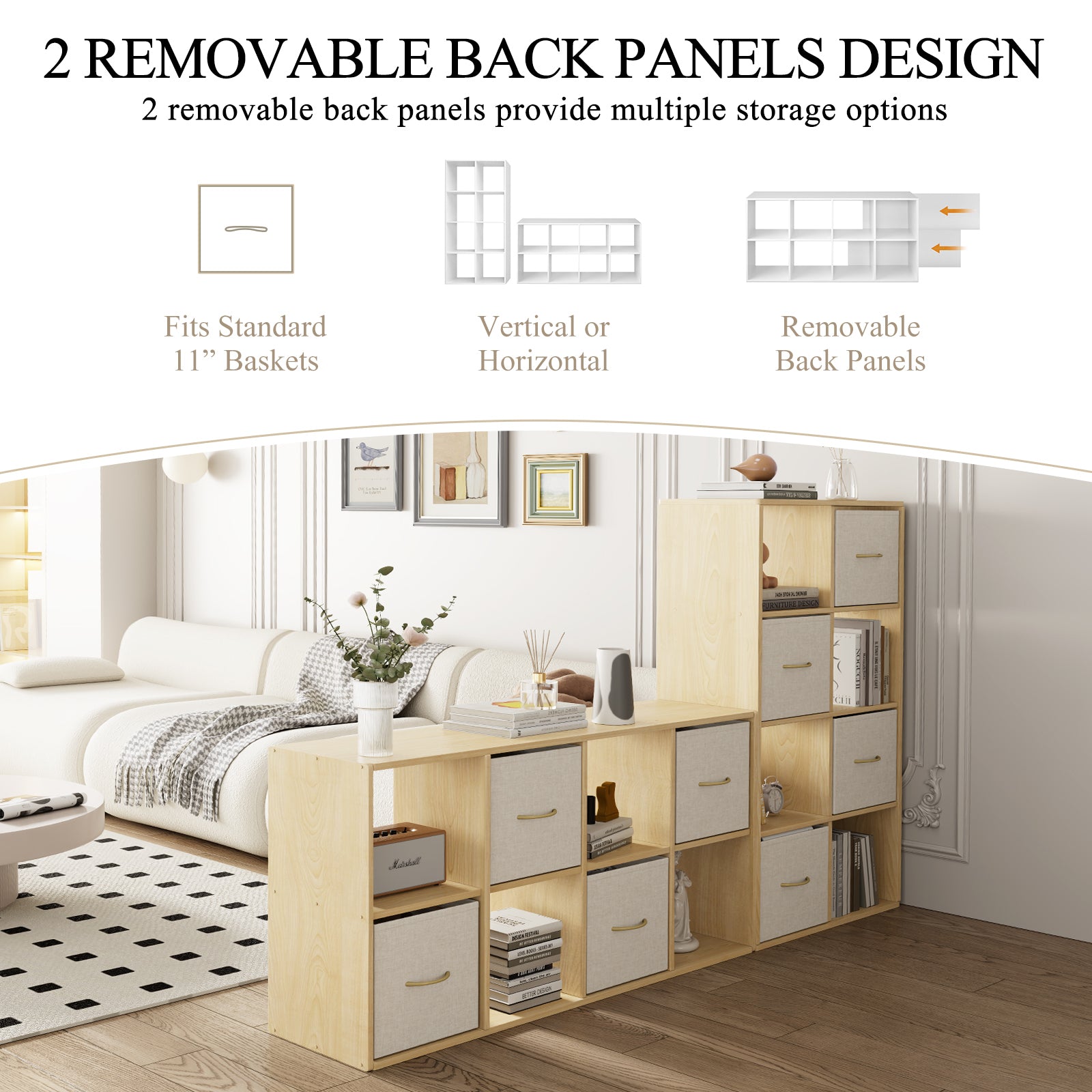 8-Cube With 4 Storage Bins & 2 Removable Backs (9605382242455)