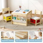 Kids table with blackboard, chairs, and storage drawer. (9570942648471)