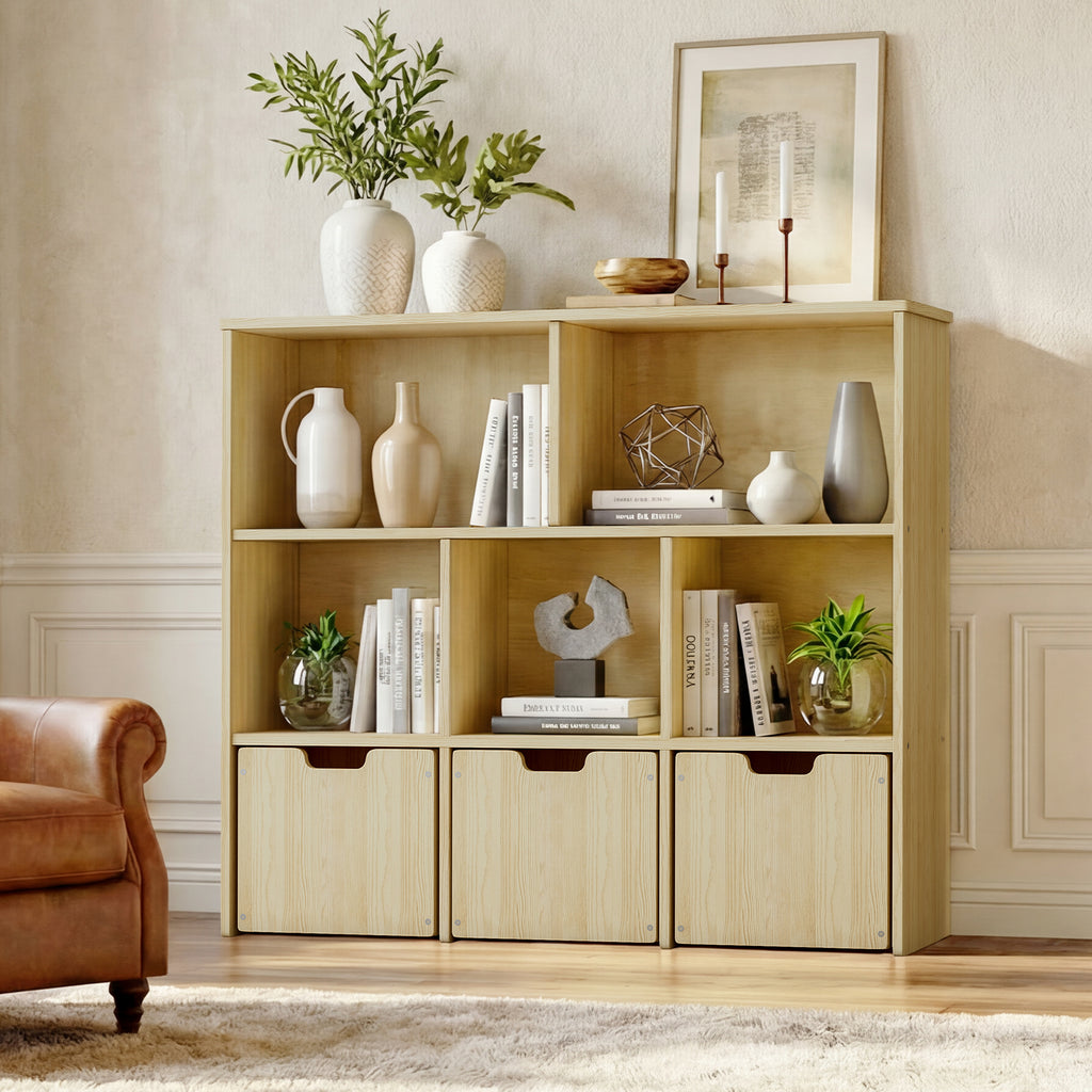 Toy Storage Organizer with 3 Rolling Drawers and 5 Storage Cubes (9615061876887)