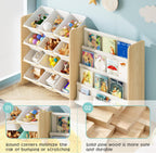 12-Bin Kids Toy Storage Organizer with Bookshelf (9641571582103)