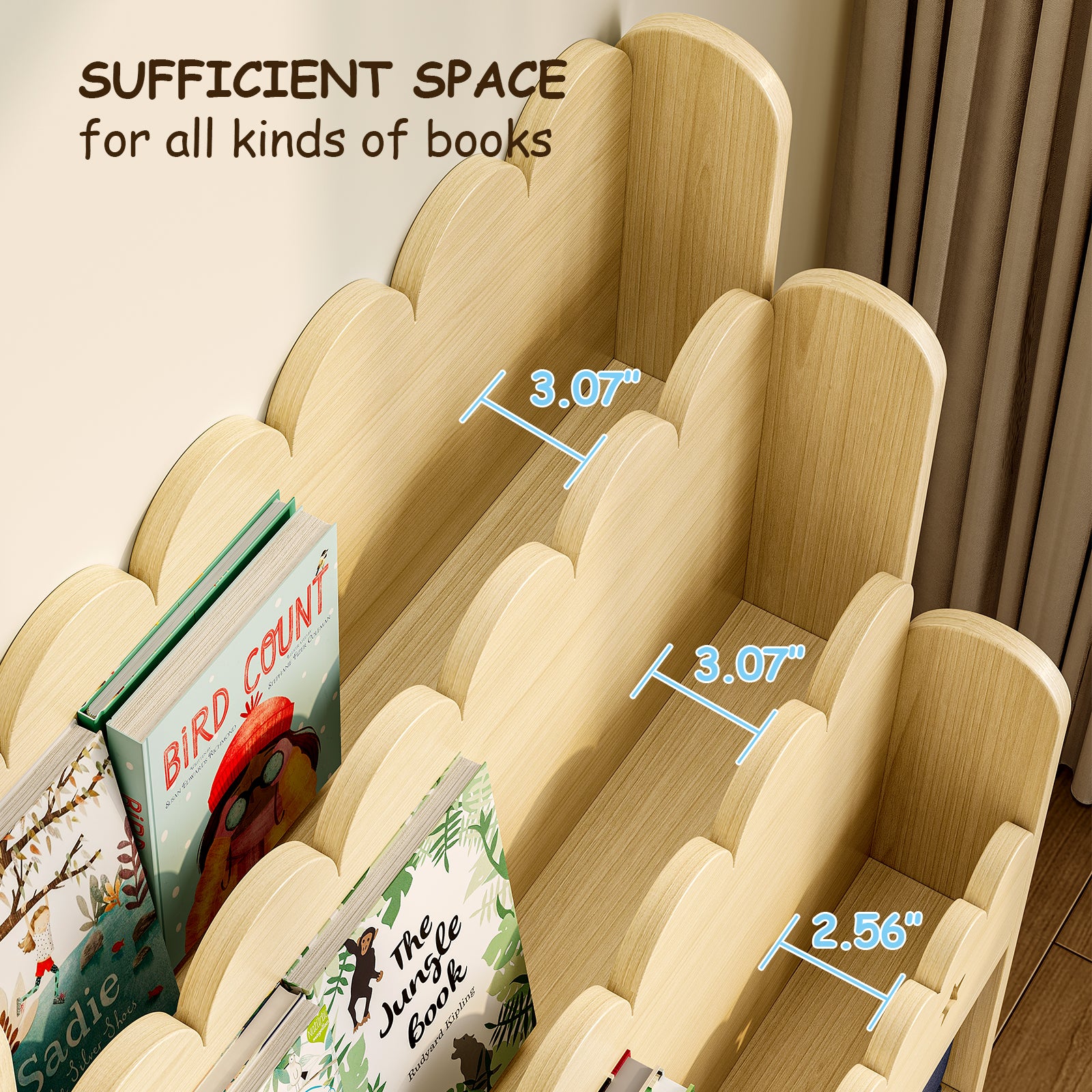 Bookcase with Toy Drawers – Scalloped Front-Facing Display (9605405442199)