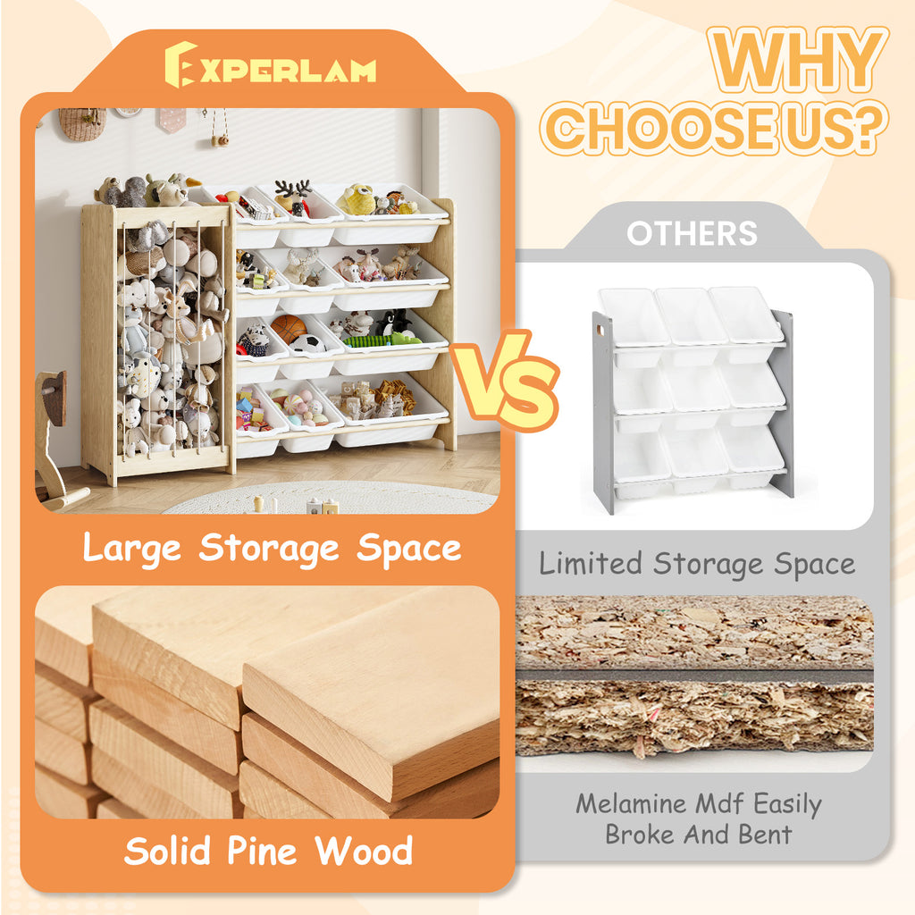 Natural Pine Kid’s Toy cabinet – Safe, Fun, Space-Saving Storage (9605429723287)