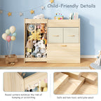 4-in-1 Rolling Wooden Toy Storage with Wheels (9605485101207)