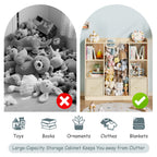 Multifunctional Wooden Bookshelf with Storage of plush stuffe (9570727559319)