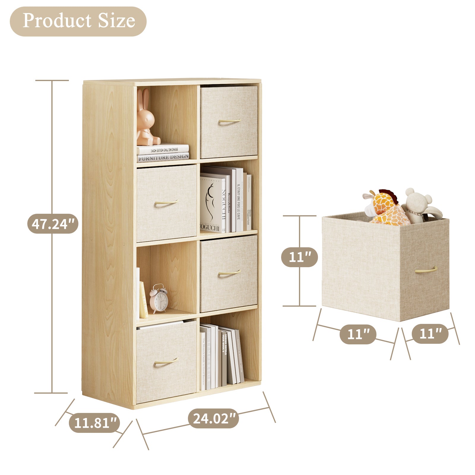 8-Cube With 4 Storage Bins & 2 Removable Backs (9605382242455)