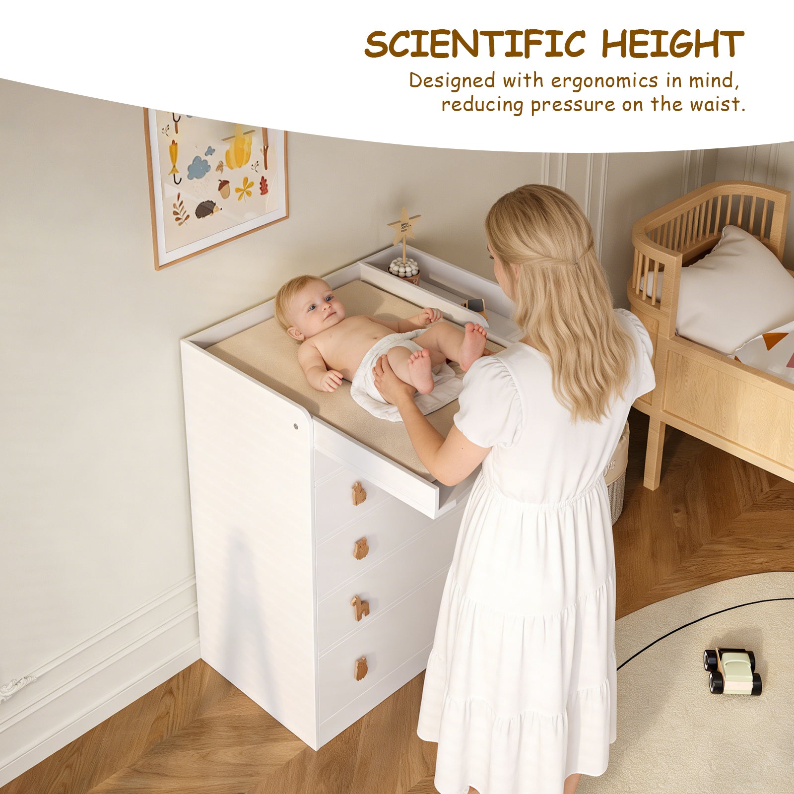 5-Drawer Changing Table with Fold-Down Top (9570901328023)