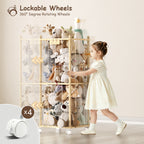 2-in-1 Stuffed Animal Storage with Cube Base & Elastic Rope with wheel (9620398899351)