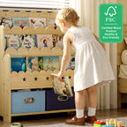 Bookcase with Toy Drawers – Scalloped Front-Facing Display (9605405442199)