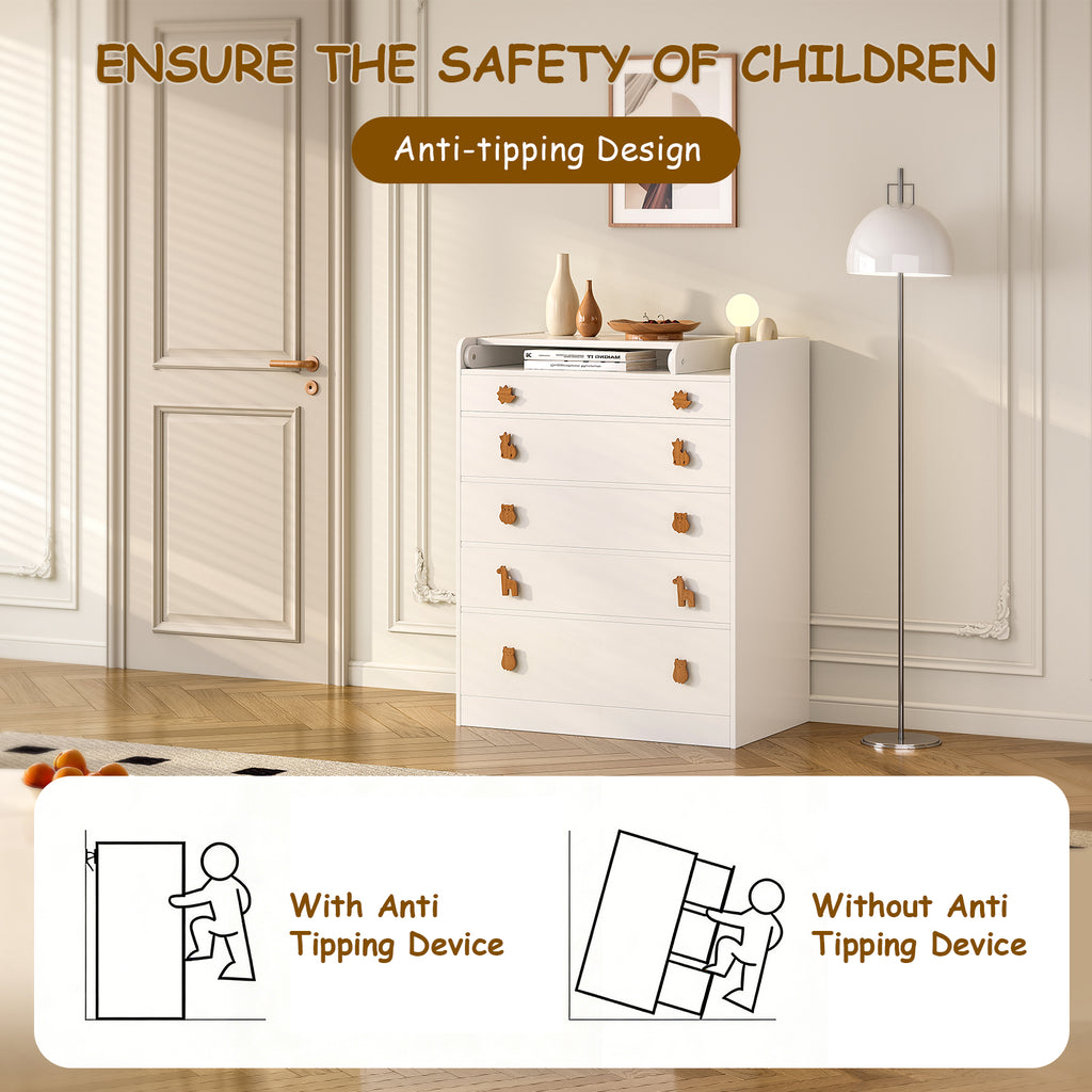 5-Drawer Changing Table with Fold-Down Top (9570901328023)