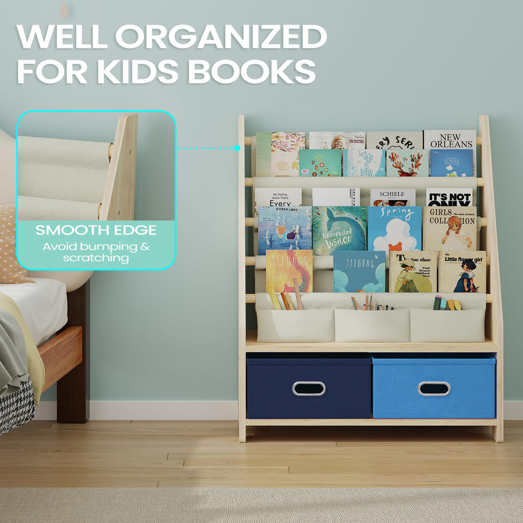 2-in-1 Children's Bookcase with 2 Toy Drawers (9605416190103)