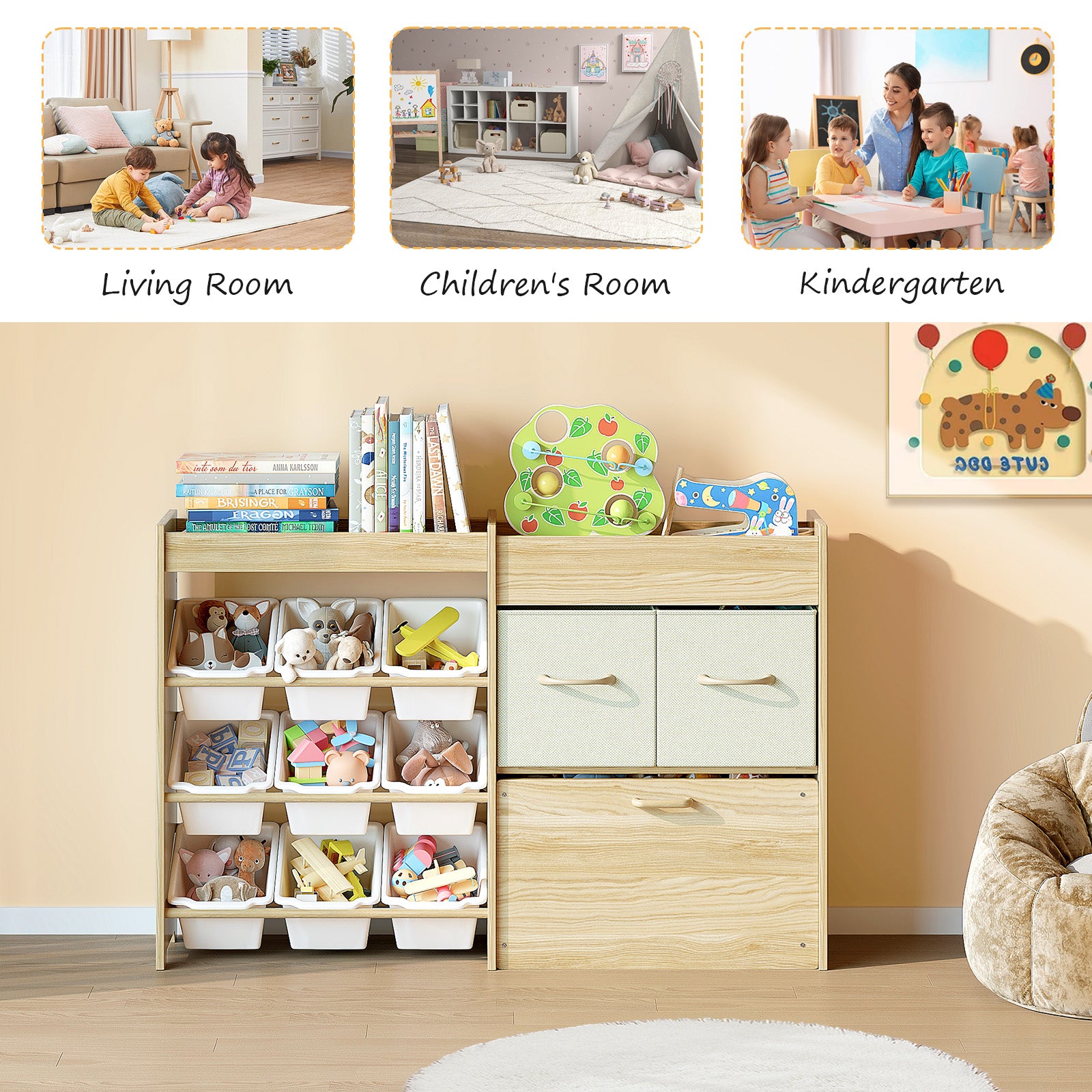 Toy Organizer with Bins and Drawers for Kids Room (9570753282199)