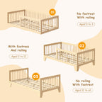 Floor Bed with Guardrail, Twin Size for Toddlers (9570720612503)