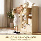 Multifunctional Wooden Bookshelf with Storage of plush stuffe (9570727559319)
