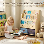 Bookcase with Toy Drawers – Scalloped Front-Facing Display (9605405442199)