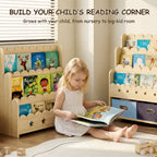 Bookcase with Toy Drawers – Scalloped Front-Facing Display (9605405442199)