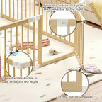 10-Panel Foldable Wooden Baby Playpen with Activity Panels (9706605281431)