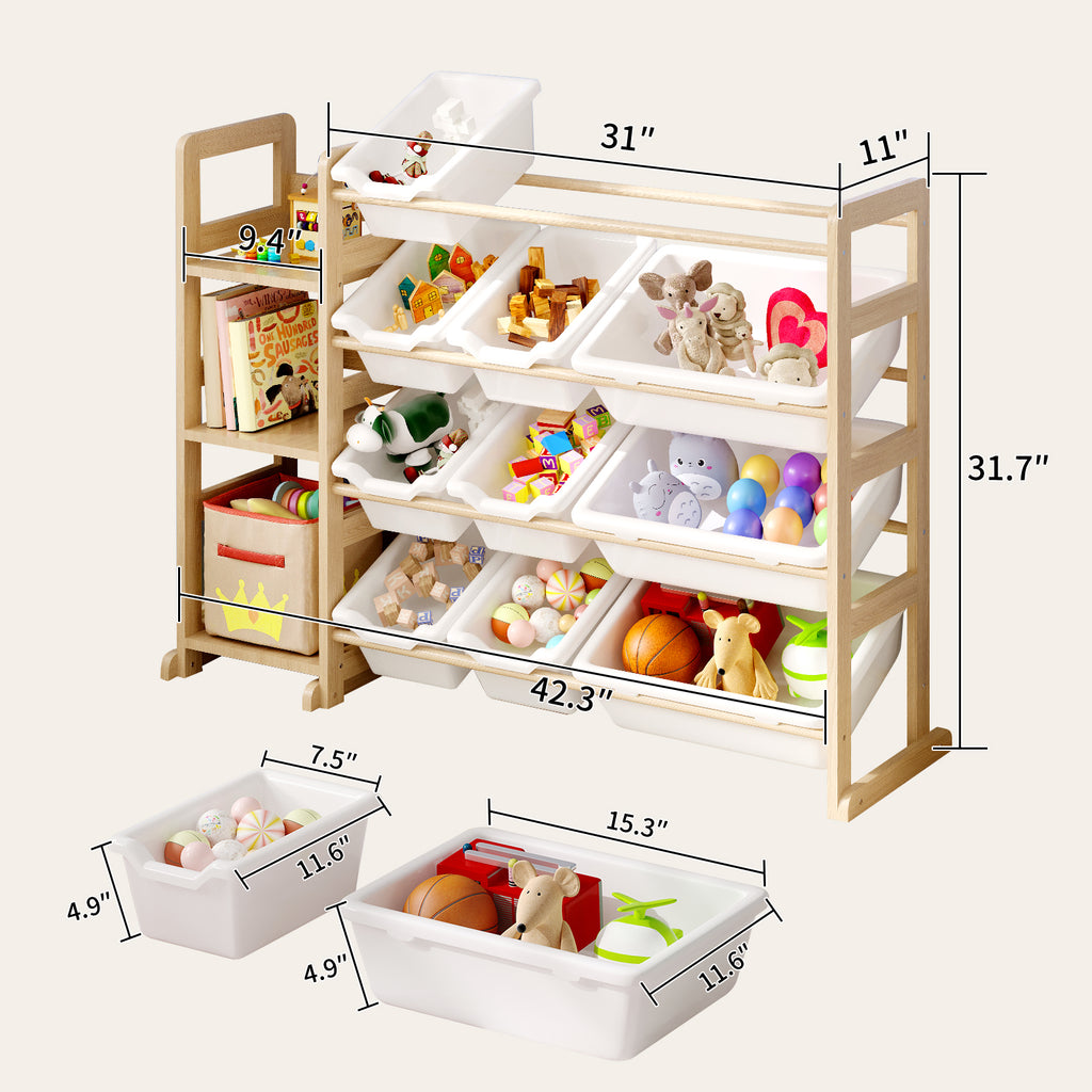 Books & Toys Organized, Solid Pine Storage Organizer (9570894184599)
