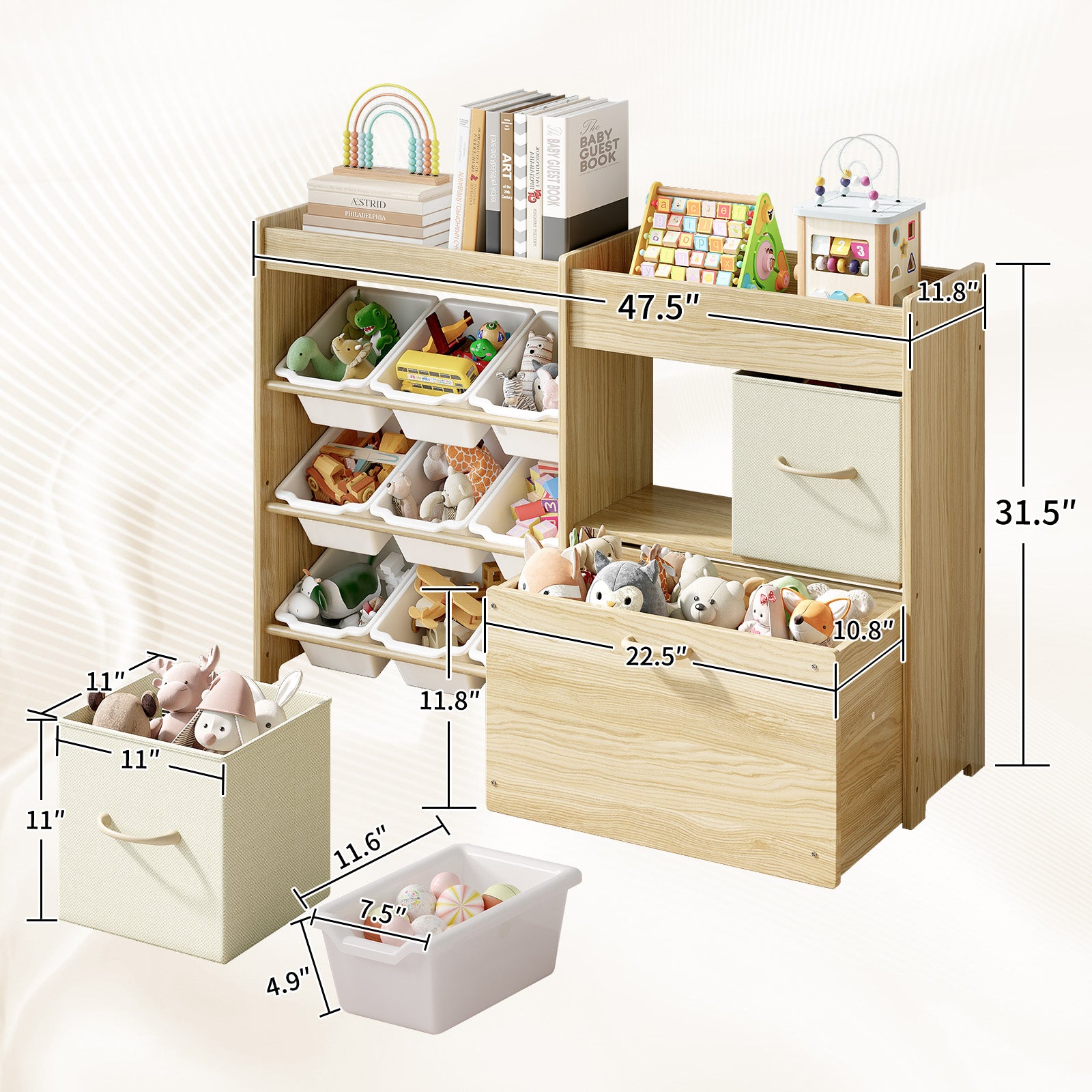 Toy Organizer with Bins and Drawers for Kids Room (9570753282199)