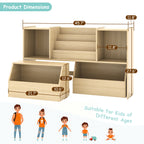 2-in-1 Kids Bookshelf with Storage Cubbies & 2 Wheeled Drawers (9605465604247)