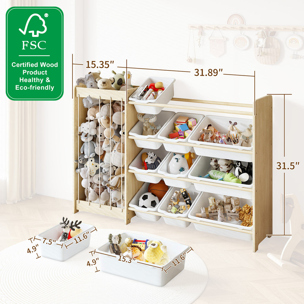 Natural Pine Kid’s Toy cabinet – Safe, Fun, Space-Saving Storage (9605429723287)