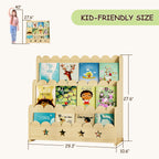 Bookcase with Toy Drawers – Scalloped Front-Facing Display (9605405442199)