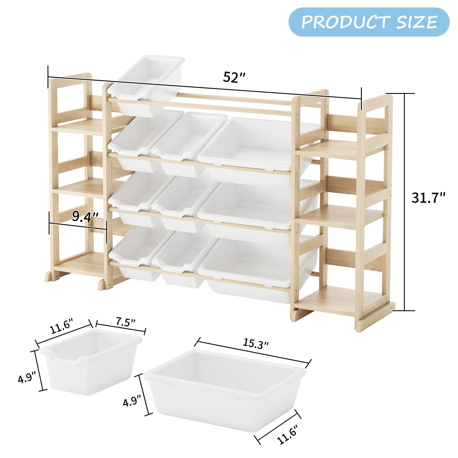 Toy Organizers and Storage with Bookshelf (9570905850007)