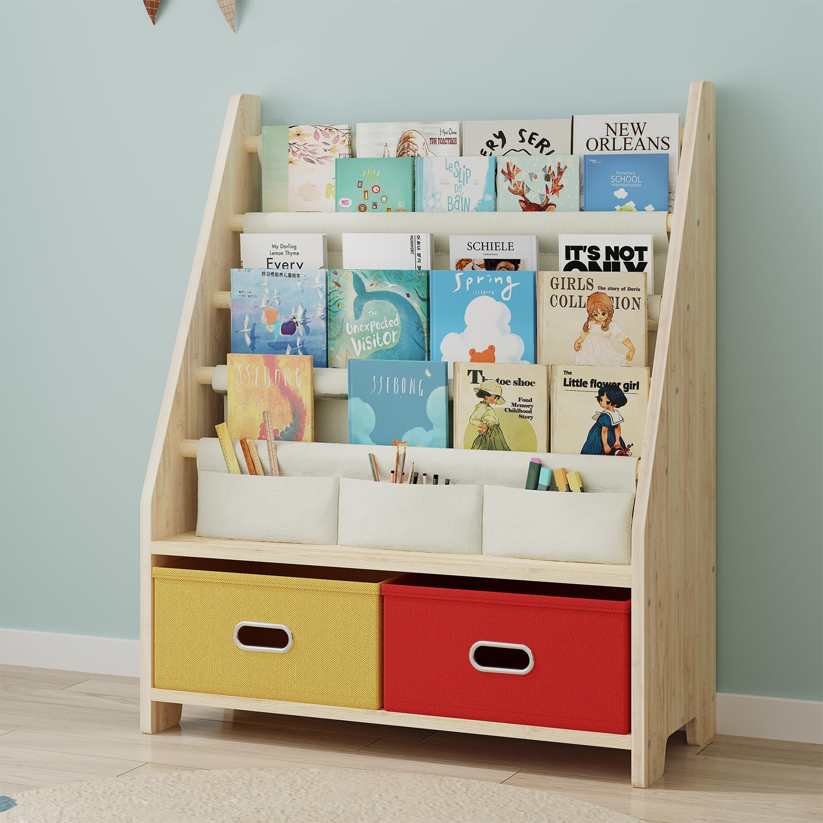 2-in-1 Children's Bookcase with 2 Toy Drawers (9605416190103)