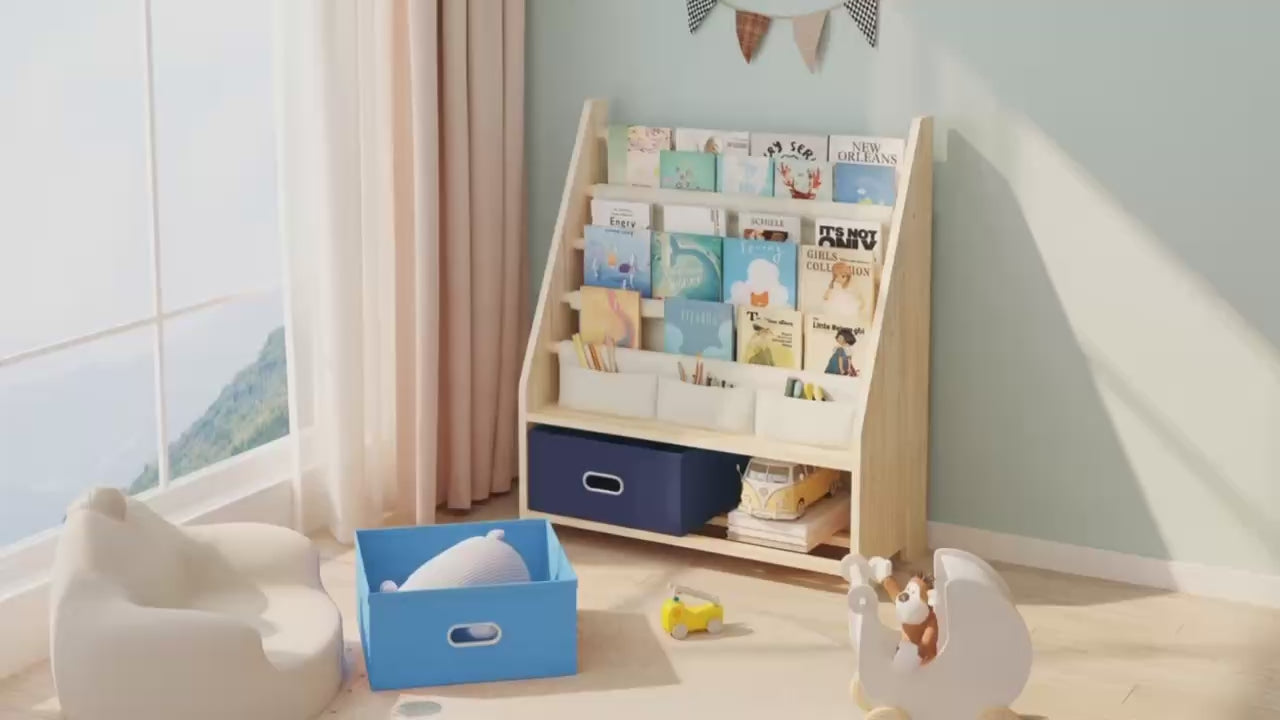 2-in-1 Children's Bookcase with 2 Toy Drawers