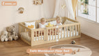 Twin Montessori Floor Bed with Guardrails