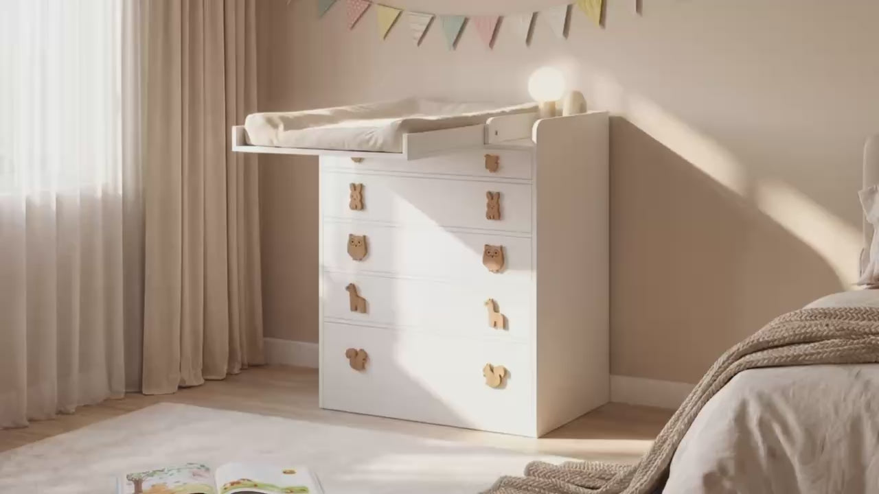 5-Drawer Changing Table with Fold-Down Top