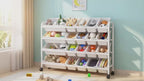Toy Storage Organizer with Plastic Bins, 4-Tier Metal